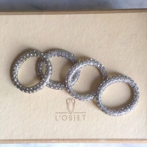 L’Objet Set of 4 Swarovski napkin rings
